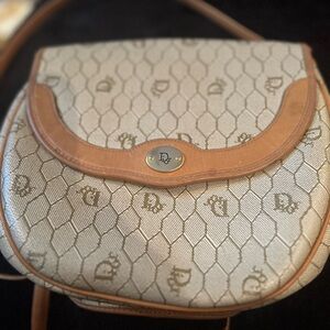 Dior Cream and Tan Shoulder Bag
